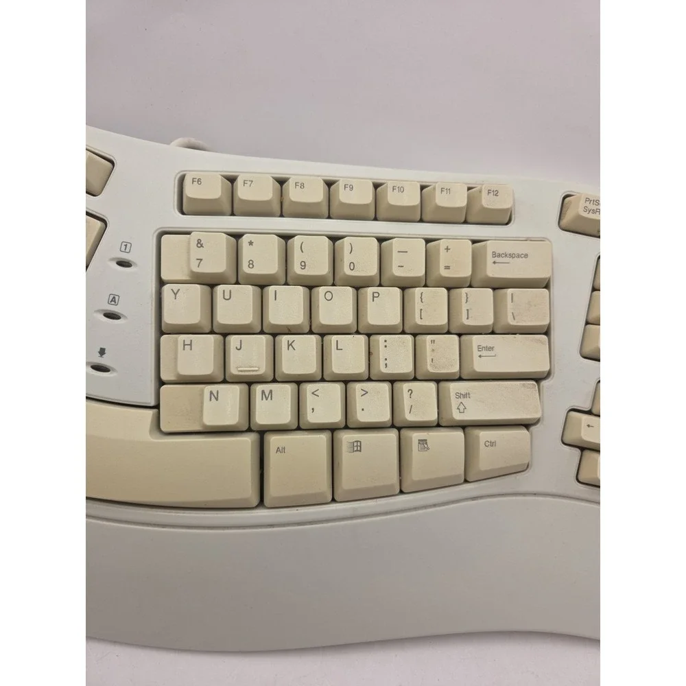 Vintage Microsoft Keyboard Natural Elite Ergonomic PS/2 X03-51764 E06401PS2